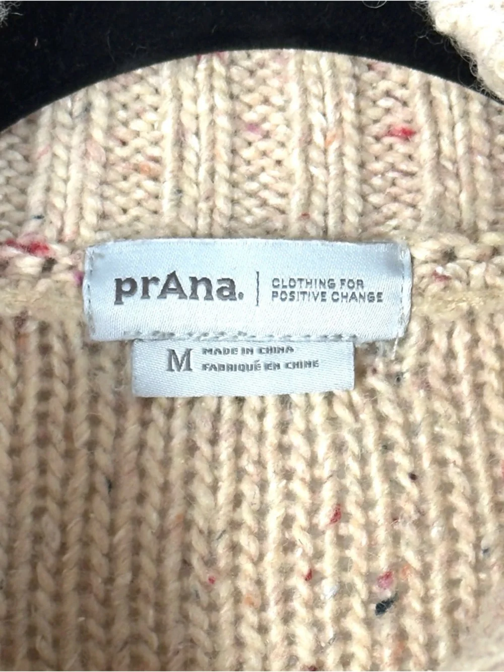 prAna Women's Laurel Creek Cream Cable-Knit Half-Zip Sweater - Picture 6 of 8